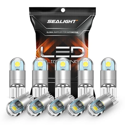 194 LED Bulb 6000K White, License Plate Light, Dome Light, T10 168 2825 W5W 3... - Image 1 of 4