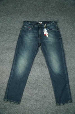 Jeans feminino Tommy Hilfiger 32 azul Izzy cintura alta slim fit cropped algodão denim - Imagem 1 de 4