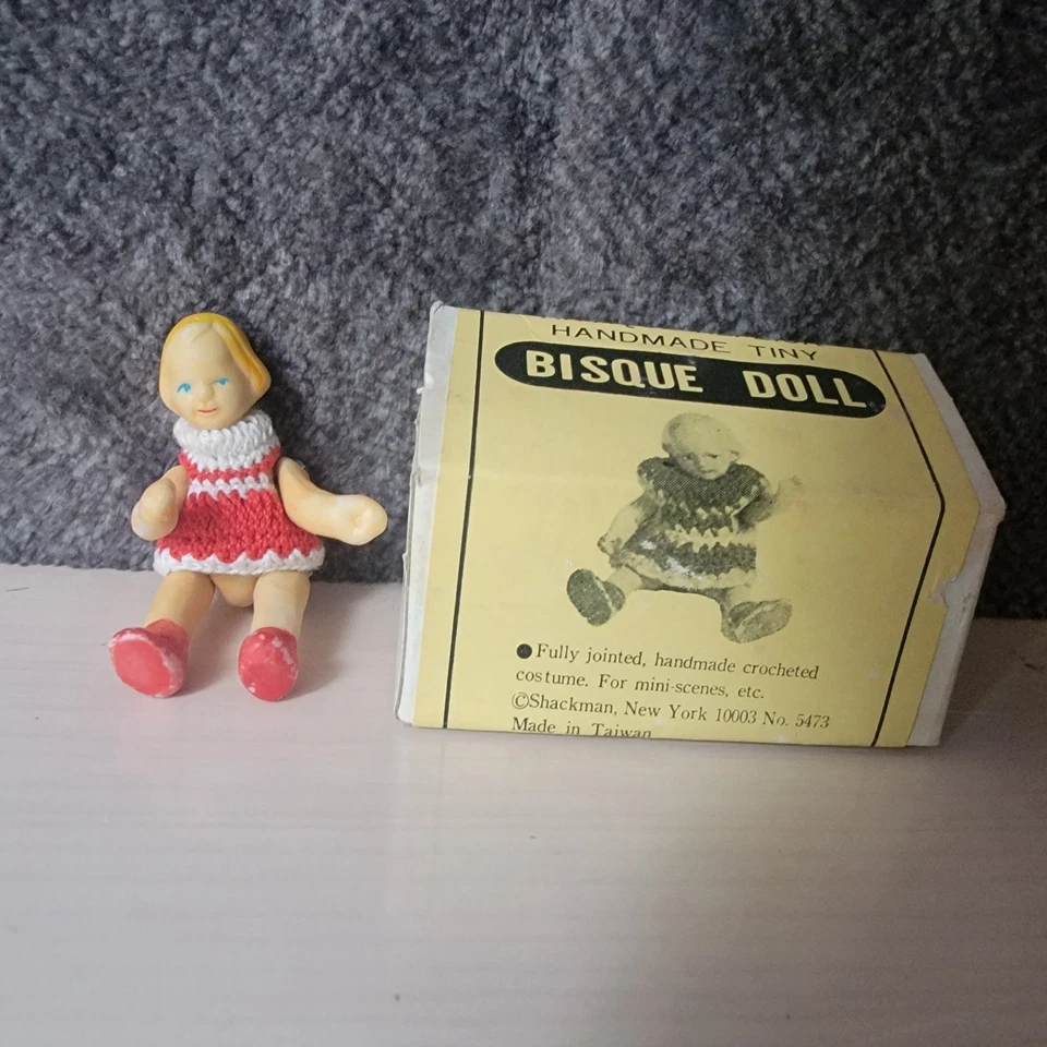 Muñeca bisque articulada miniatura casa de muñecas de colección 3,25 pulgadas- Shackman con caja original Foto 1 de 4