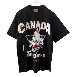 Vtg 90s Don Cherry Hockey Coach’s Corner Canada Tee Sz Small Black Single Stitch - Picture 1 of 14