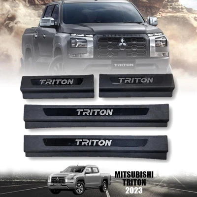 Fit Mitsubishi Triton L200 4Door 2024-2025 Scuff Plate Step Sill Black Chrome - Image 1 of 4