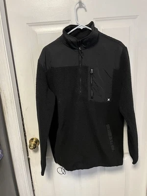 Men’s Hurley Fleece Jacket Size Medium  Black In Color - Image 1 of 2