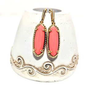 Kendra Scott Eva Magnesite 14K Gold Over Brass Drop Earrings - Coral Magnesite - Picture 1 of 4