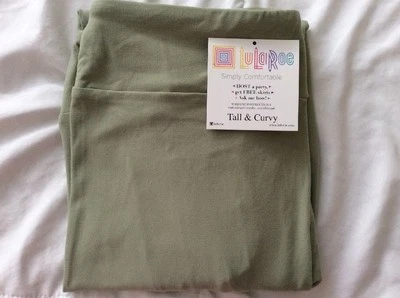 Lularoe TC Leggings Altos Curvilíneos Sólidos Verde Salvia Unicornio Plus Pantalones Nuevos Talla 12-18 Foto 1 de 4