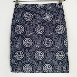 LOFT Falda Lápiz Mujer 6 PETITE Azul Marino Floral Mandalas Aberturas Laterales Elastizadas - Imagen 1 de 8