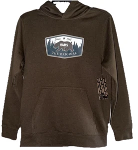 VANS Youth Boys Medium Hoodie Pullover Pockets Brown 10/12 Logo skate boarding - Picture 1 of 11