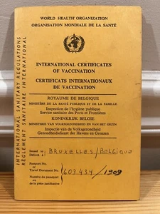 Vintage Rare WHO Belgium Belgique International Certificates of Vaccination - Picture 1 of 10