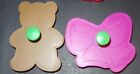 Set of 2 Sunbeam Cookie Presses stamps Fondant Cutters Teddy Bear & Bow Holiday
