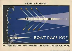 Vintage Boat Race 1923 Hammersmith Chiswick Park Print Poster Wall Picture A4 + - Picture 1 of 5
