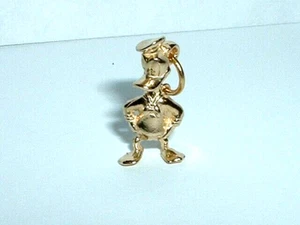 14k YELLOW GOLD 3D WALT DISNEY DONALD DUCK PENDANT CHARM - Picture 1 of 10