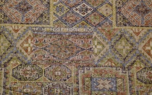 MICROFIBERS TAGINE MAHOGANY BROWN SOUTHWESTERN TRIBAL LINEN FABRIC BY THE YARD - Picture 1 of 5