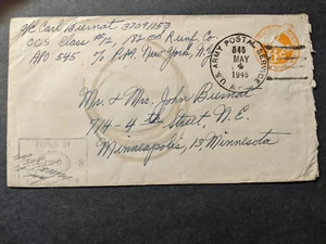 APO 545 FONTAINEBLEAU, FRANCE, ETO 1945 Censored Army Cover OCS CLASS #12 - Picture 1 of 2