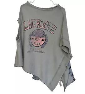 Free People Lacrosse Sweat Shirt asymmetrisch Tunika Top Gr. XS oversized /L1 - Bild 1 von 7