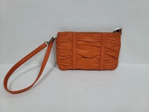 Wilsons Leather Maxima Womens Orange Wristlet Wallet 8x5 - Picture 1 of 14