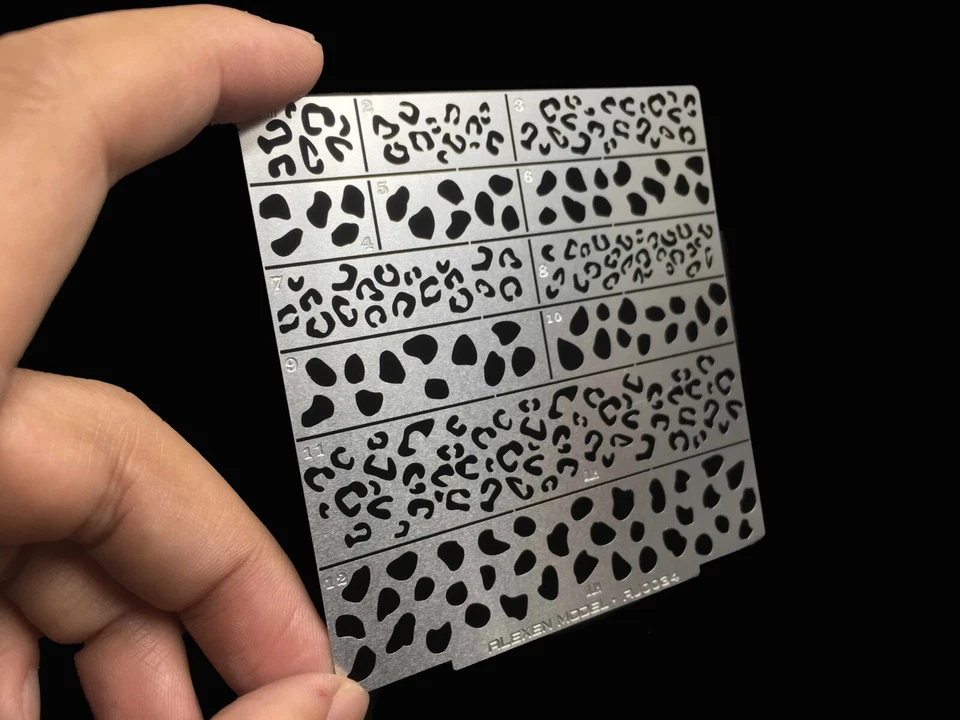 Alexen AJ0034 Swirl ans Sopt Camouflage Stencil for Scale Models - Image 1 of 1