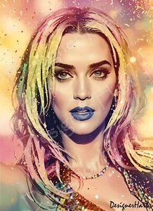 Katy Perry Poster and Art Print Gift. Gloss Style Art Media. Original Artwork - Picture 1 of 3