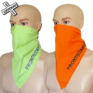 FRONTSIDE = PAÑUELO TRASERO SNOWBOARD FLURO VERDE NARANJA CUELLO MÁSCARA FACIAL BUFANDA - Imagen 1 de 5