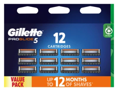 Genuine Gillette Proglide5 Value Pack 12 Shaving Blades Cartridges - image 1 of 3