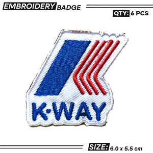 K-WAY Embroidered Patch Badge 2.4" x 2.2" | Sew-On Clothing Embroidery | 6 Pcs - Picture 1 of 3