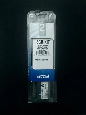 Crucial 2 Channel Kit 8GB Kit 2 - 4GB - PIN 512Mx72 DDR2 - 667 MHz DIMM 240 -PIN - Image 1 of 3
