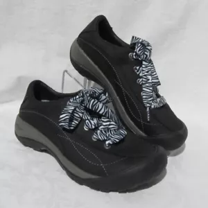KEEN US Women’s 37 6.5 Black Nubuck Leather Walking Shoes TOYAH Footbed Replaced - Picture 1 of 6