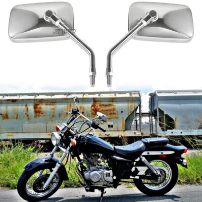 For Suzuki GZ250 GZ 250 TU250 X 2x Chrome Rectangle Motorcycle Rear Mirrors 10MM - Image 1 of 4