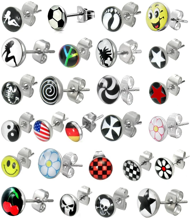 MARKENLOS PAREJA Pendientes Acero Inoxidable Pendientes Redondos Niños Hombre Estrella Médica