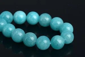 10 mm Echter Natürlicher Amazonit Klasse A Rund Edelstein Lose Perlen 7,5 Zoll - Bild 1 von 3