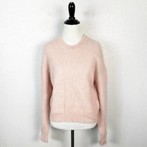 Maglione Veronica Barba Donna Melinda Girocollo Maglia Fuzzy Crop Rosa Taglia Large - Foto 1 di 10