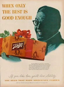 1954 Schlitz Bier Milwaukee berühmt Vintage Retro Druck Werbung Weihnachtsgeschenk Liebe - Bild 1 von 8