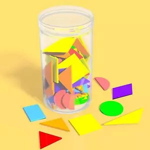 80x Pattern Blocks Early Geometry Skills Classroom Accessories Play Building - Picture 1 of 7