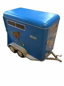 Vintage Breyer Pferdeshow Pferdeanhänger blau 2002 Doppelstall AHK Spielzeug Puppen - Bild 1 von 19