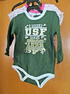 USF South Florida ~ 2 Creepers/Body Anzüge ~ Kleinkind Mädchen Größe 18 Monate ~ NEU  - Bild 1 von 2