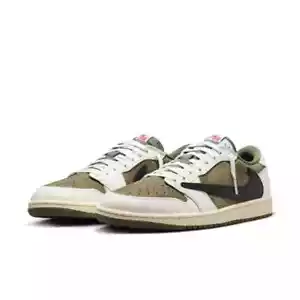Air Jordan 1 Retro Low OG SP x Travis Scott Medium Reverse Olive Mens SZ 14 - Picture 1 of 5