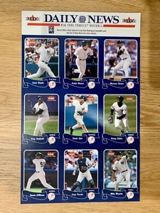 2004 New York Yankees Daily News Fleer foglio non tagliato carta jeter rivera matsui - Foto 1 di 2