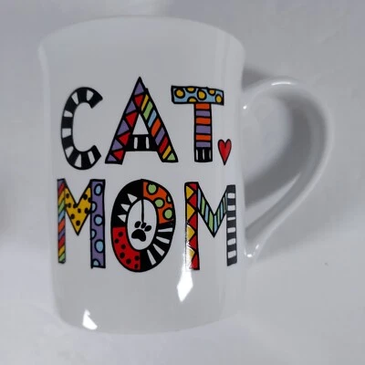 Taza corazón Laurie Vessey Our Name Is Mud Cat Mom Happy Tails nueva Foto 1 de 4