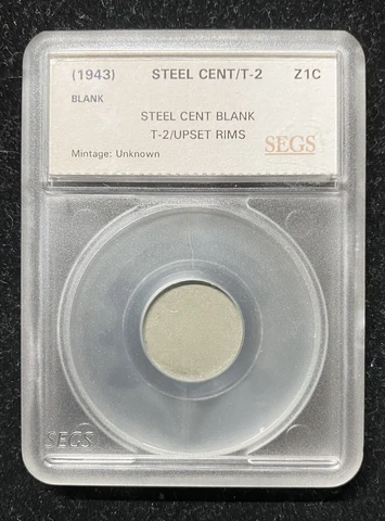 1943 Error Steel Cent Blank Cover