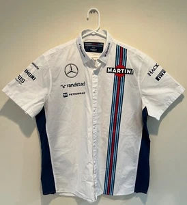 Williams Racing Mercedes Martini Hackett Short Sleeve Button Up Shirt Men Sz XXL - Picture 1 of 5