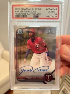 2022 Bowman Chrome Yasser Mercedes 1ST Prospect AUTO PSA 10 GEM MINT 💎Twins🔥📈 - Picture 1 of 2