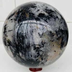 Natural Black Tourmaline crystal Sphere quartz crystal energy 3440g - Imagen 1 de 13