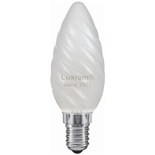 Luxram 40W 240V SES E14 Pearl Matt 35mm Twisted Candle - Image 1 of 1