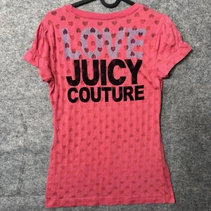 Juicy Couture Love Sheer Heart Capped Puff Sleeve T Shirt Size Small Y2K - Picture 1 of 6