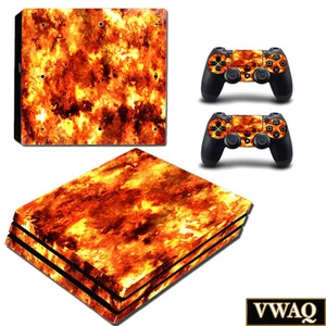 PS4 Pro Decal Flame Skin Sony Playstation 4 Pro Sticker Fire Skin VWAQ-PPGC3 - Picture 1 of 1