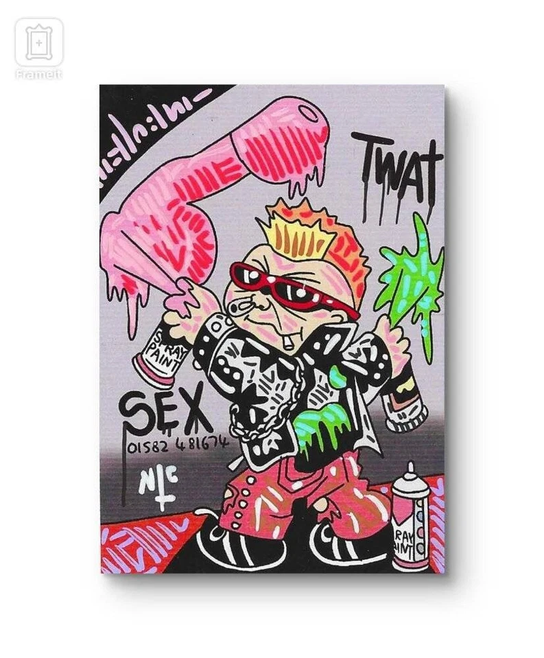 SKETCH CARD, INKS ON GLOSS PAPER, CORRECT SIZE!, NEW WAVE DAVE - Image 1 of 1