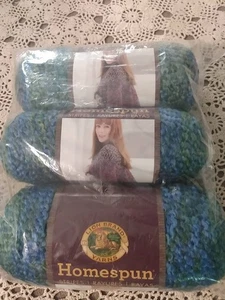 3 SKEINS LION BRAND HOMESPUN YARN, LAKESIDE STRIPES, Matching dye lots - Picture 1 of 6