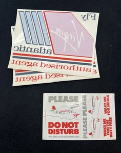 Vintage Virgin Atlantic Airways Sticker Decal Lot of 3 - Picture 1 of 4