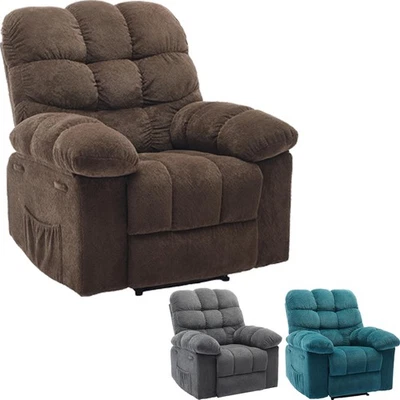 Reclinable mecedora giratoria 360° - Sillón de tela de chenilla con marco de acero 300 lb Foto 1 de 4