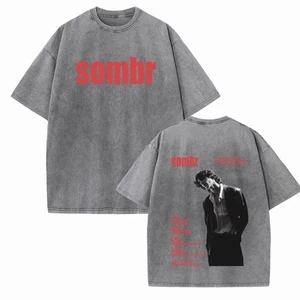 Sombr World Tour 2025 Vintage Music T-Shirt O-Neck Cotton Short Sleeve Tee - Picture 1 of 5
