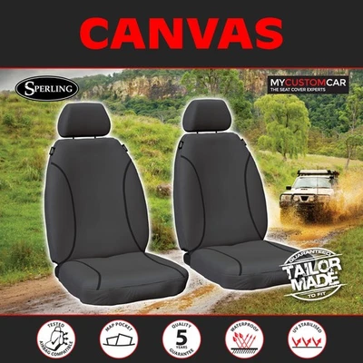 For Nissan Pulsar Hatch Sedan 2012- 2018 Canvas Black Custom FRONT Seat Covers - image 1 of 4
