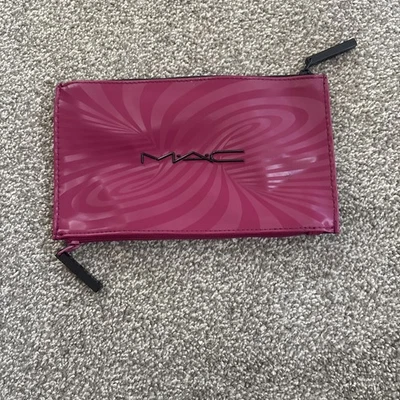 MAC Purple Double Zipper Makeup Cosmetic Bag Case, Travel Toiletry Pouch, NEW - Image 1 of 4